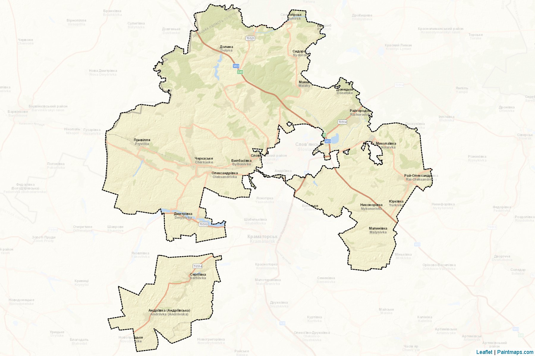 Muestras de recorte de mapas Slovianskyi (Donetsk)-2