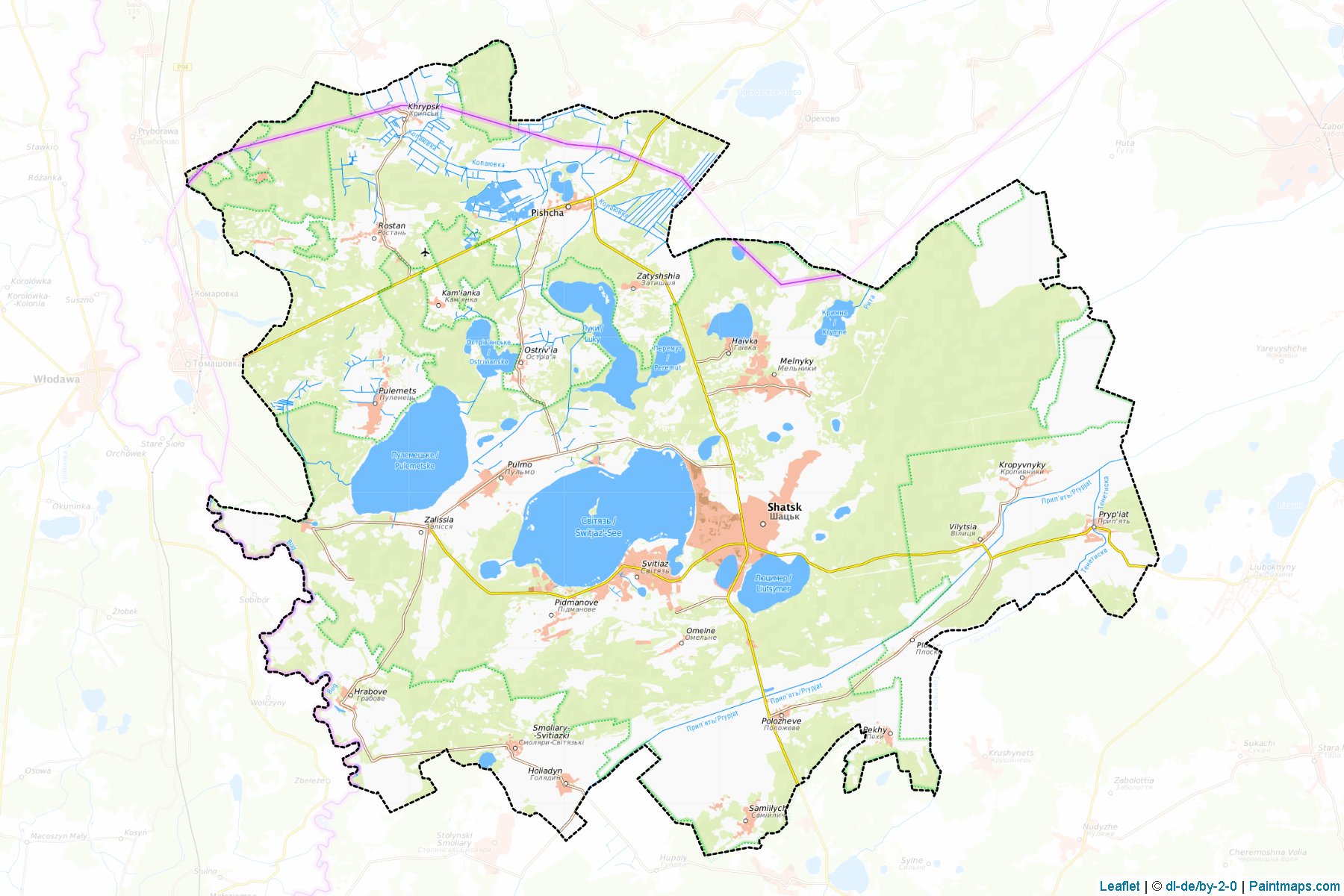 Muestras de recorte de mapas Shatskyi (Volyn)-1