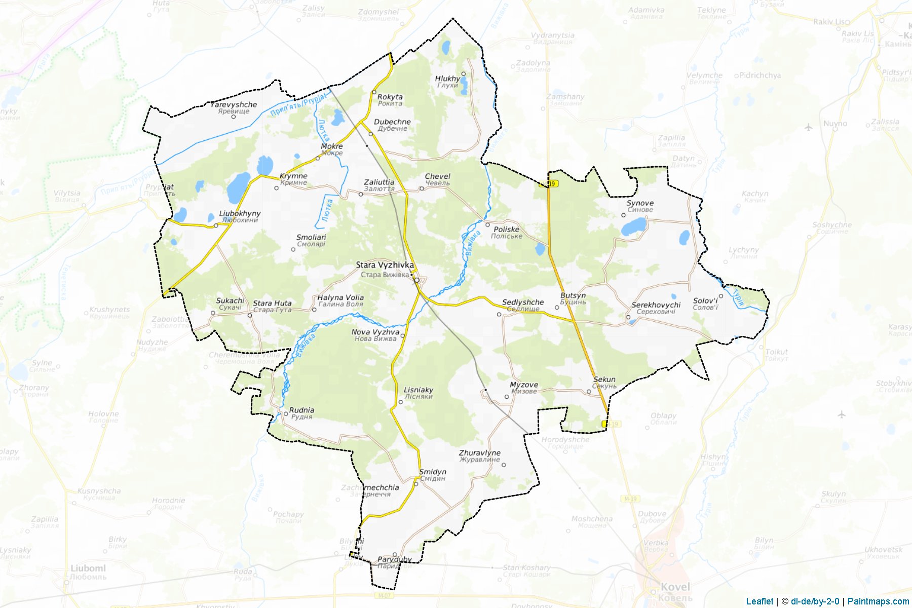 Muestras de recorte de mapas Starovyzhivskyi (Volyn)-1