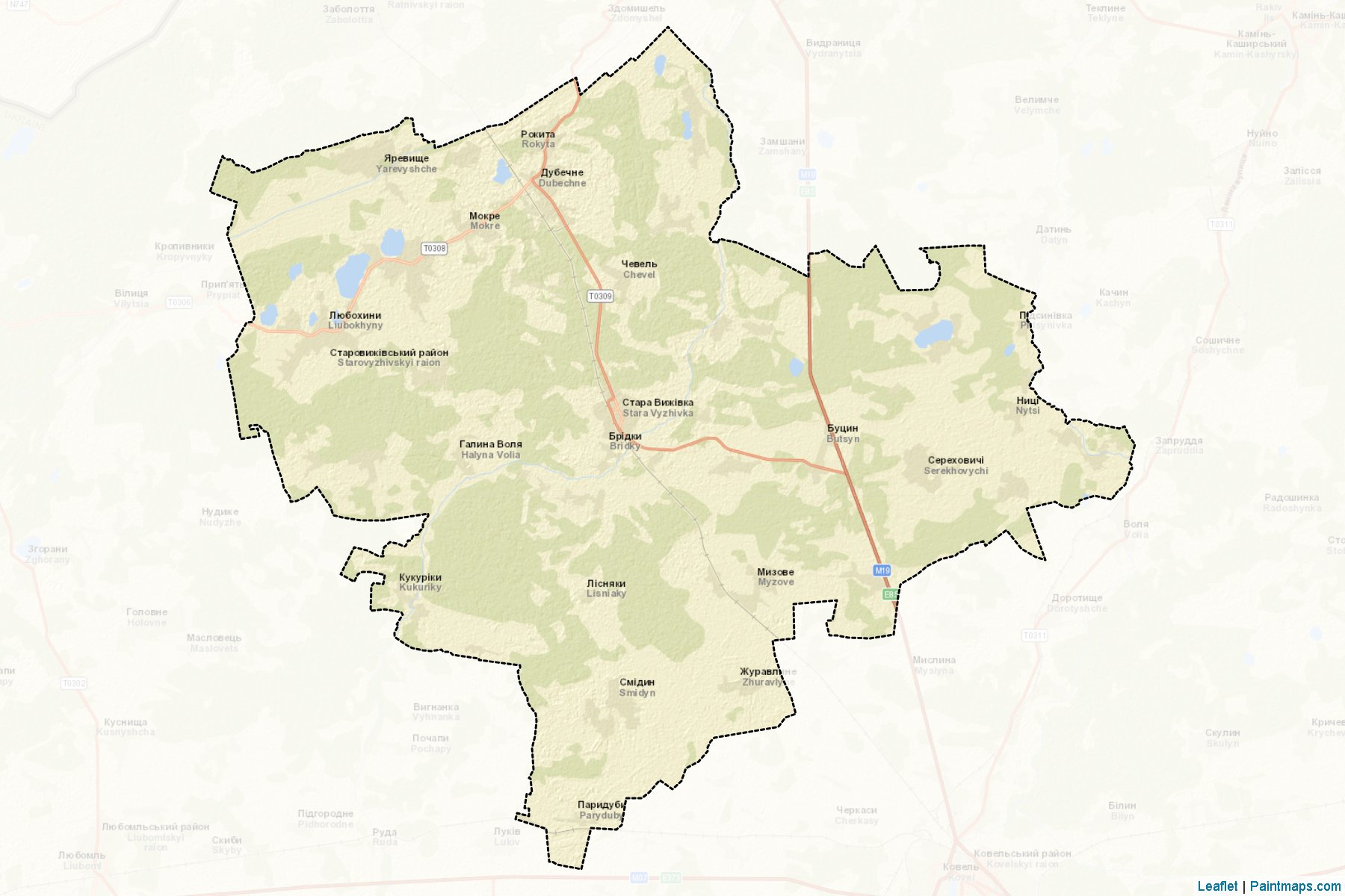 Muestras de recorte de mapas Starovyzhivskyi (Volyn)-2