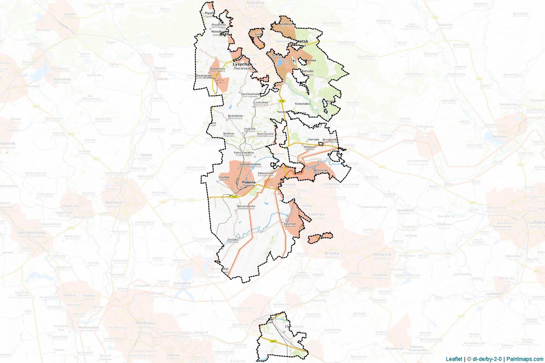 Muestras de recorte de mapas Popasnianskyi (Luhansk)-1