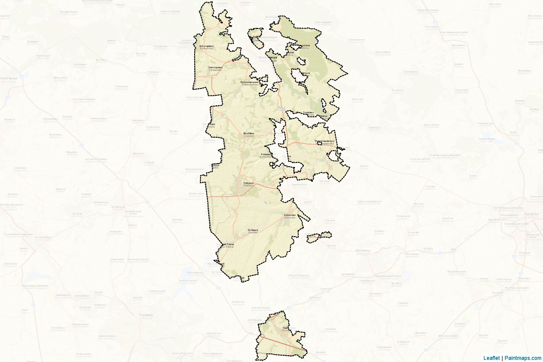 Muestras de recorte de mapas Popasnianskyi (Luhansk)-2