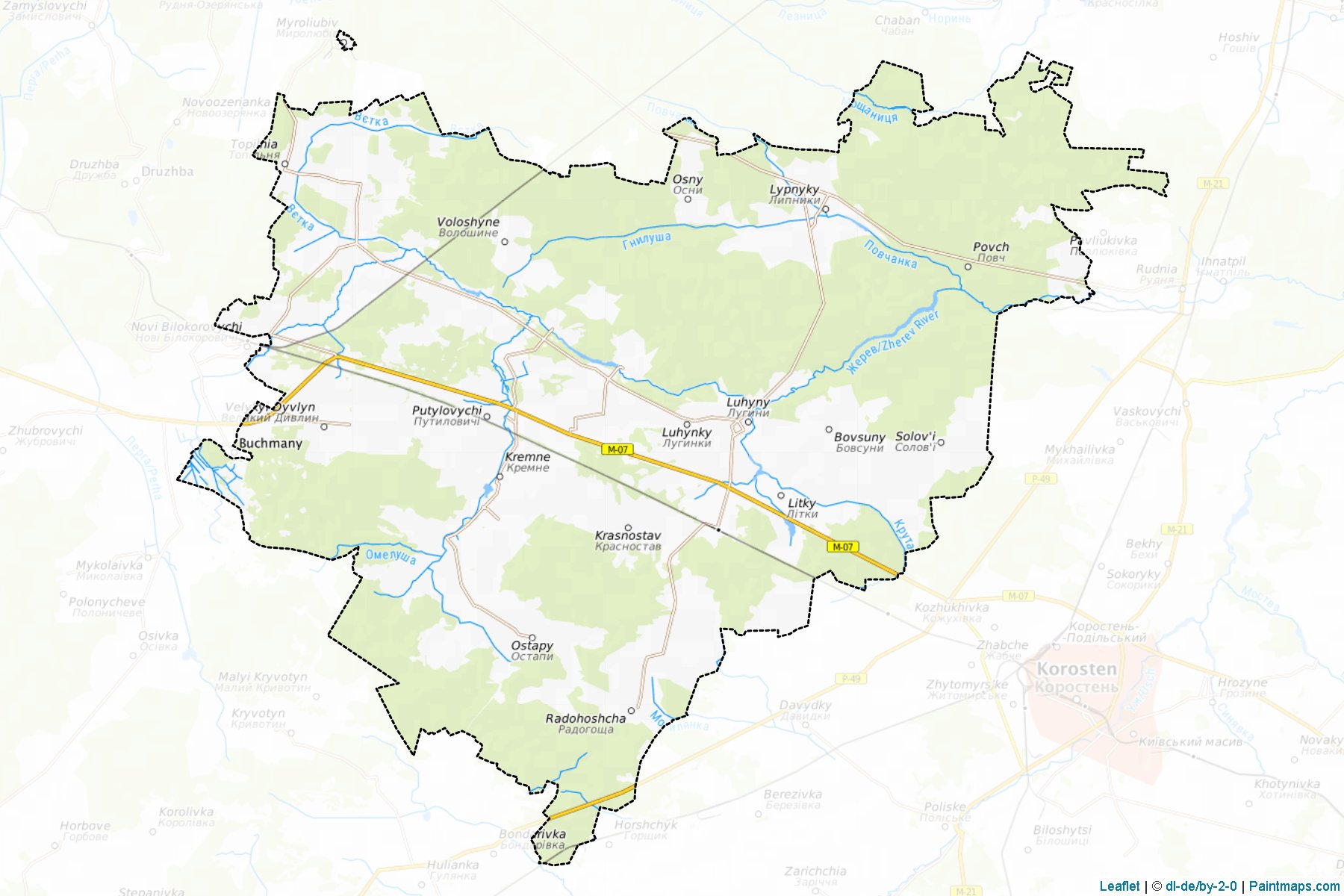 Muestras de recorte de mapas Luhynskyi (Zhytomyr)-1