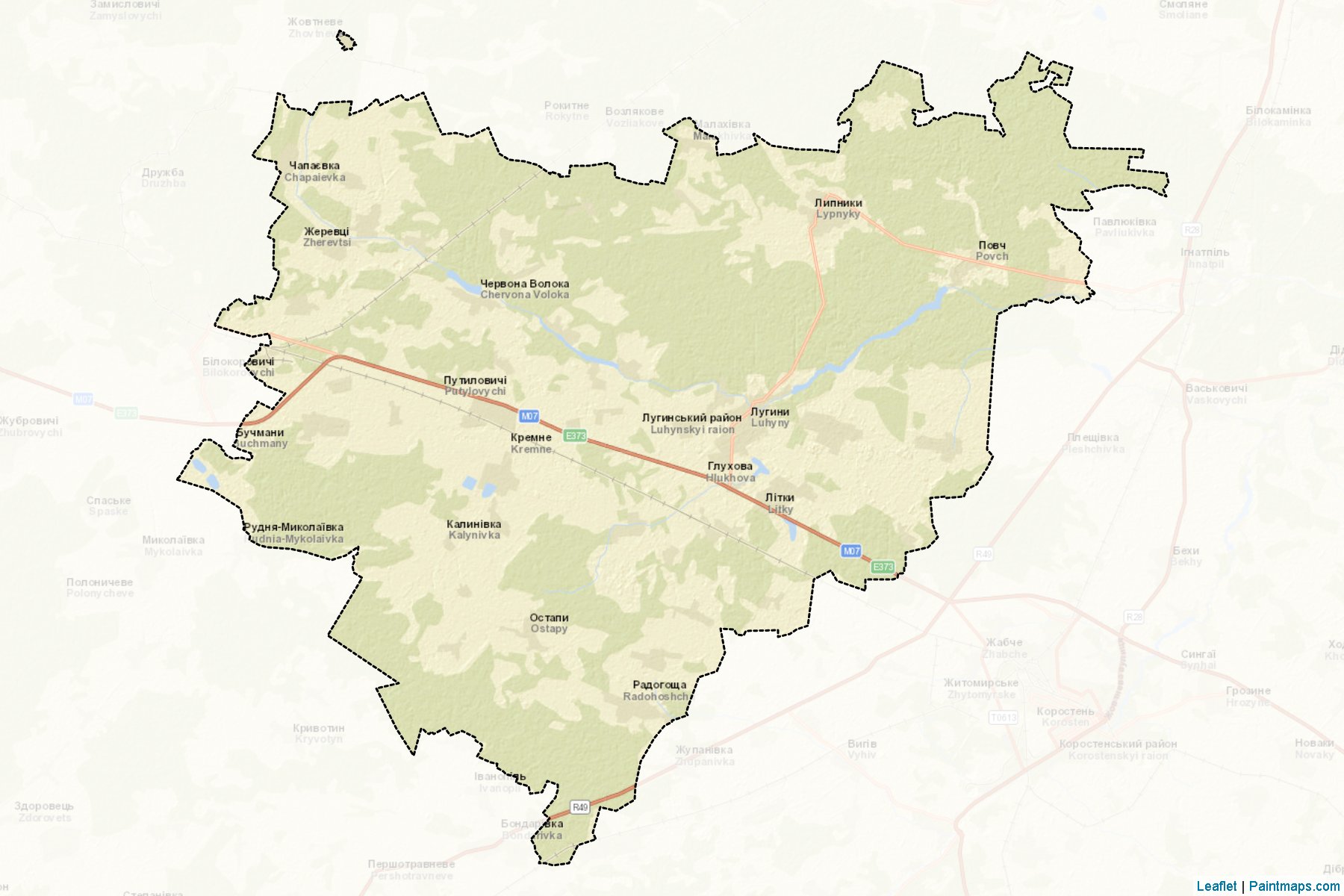 Muestras de recorte de mapas Luhynskyi (Zhytomyr)-2