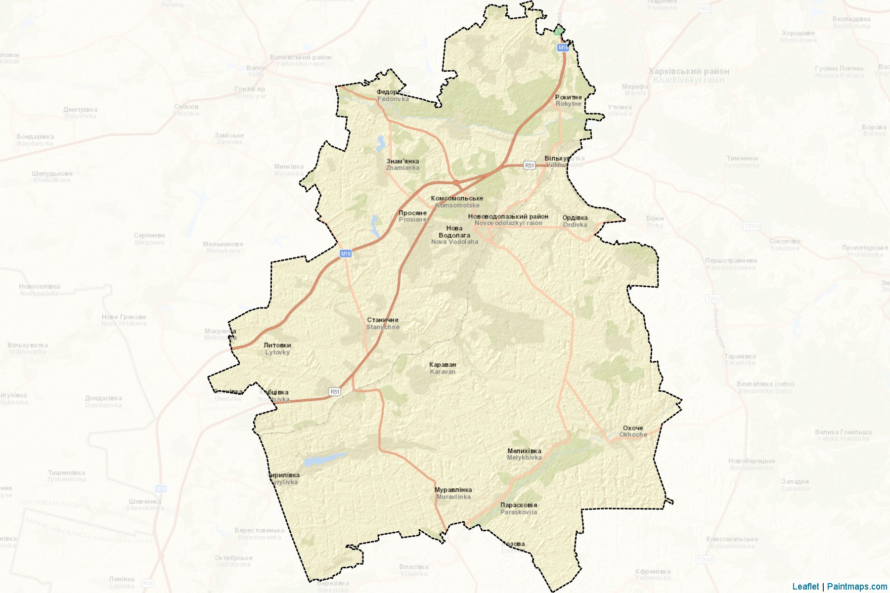 Muestras de recorte de mapas Novovodolazkyi (Kharkiv)-2