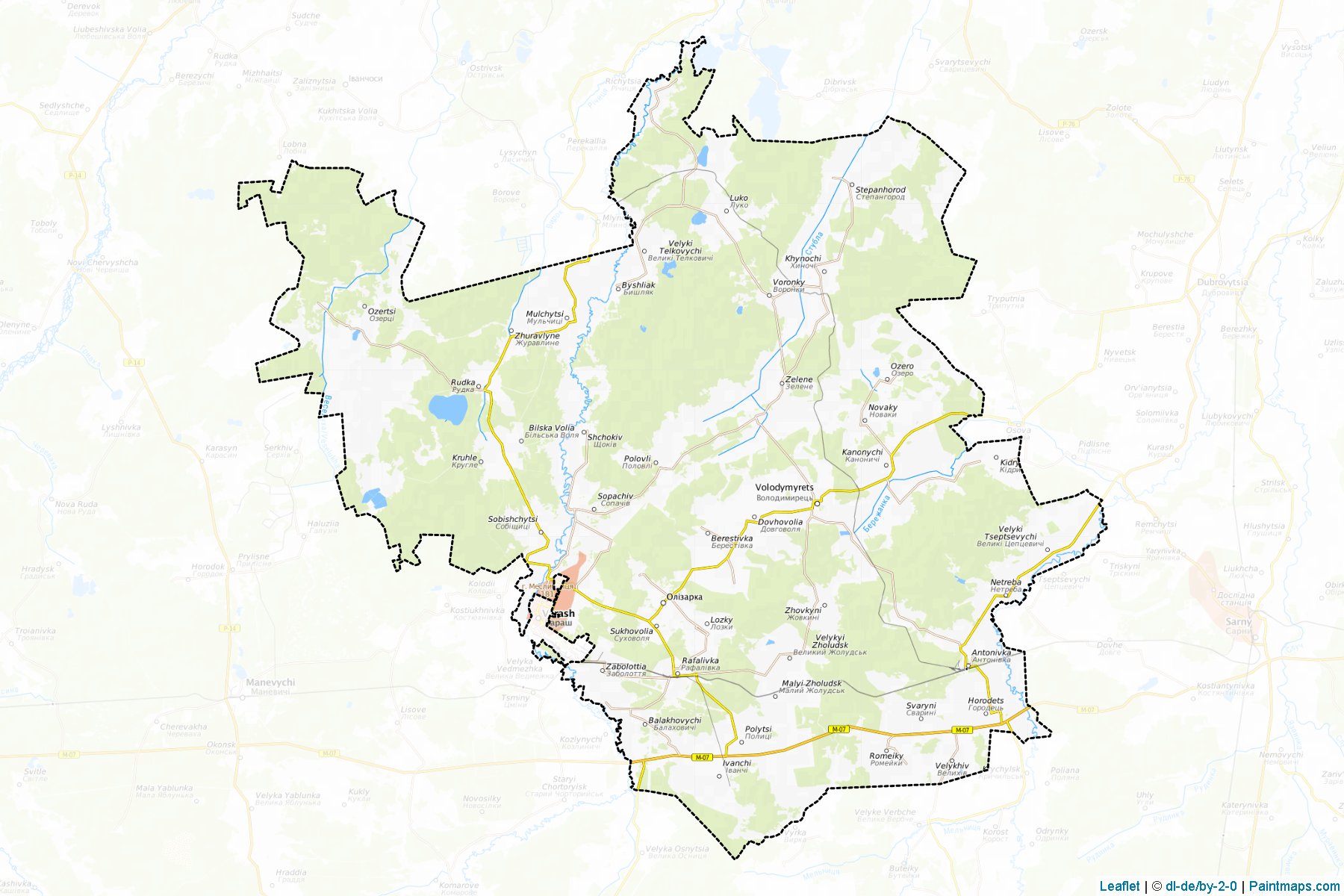 Muestras de recorte de mapas Volodymyretskyi (Rivne)-1