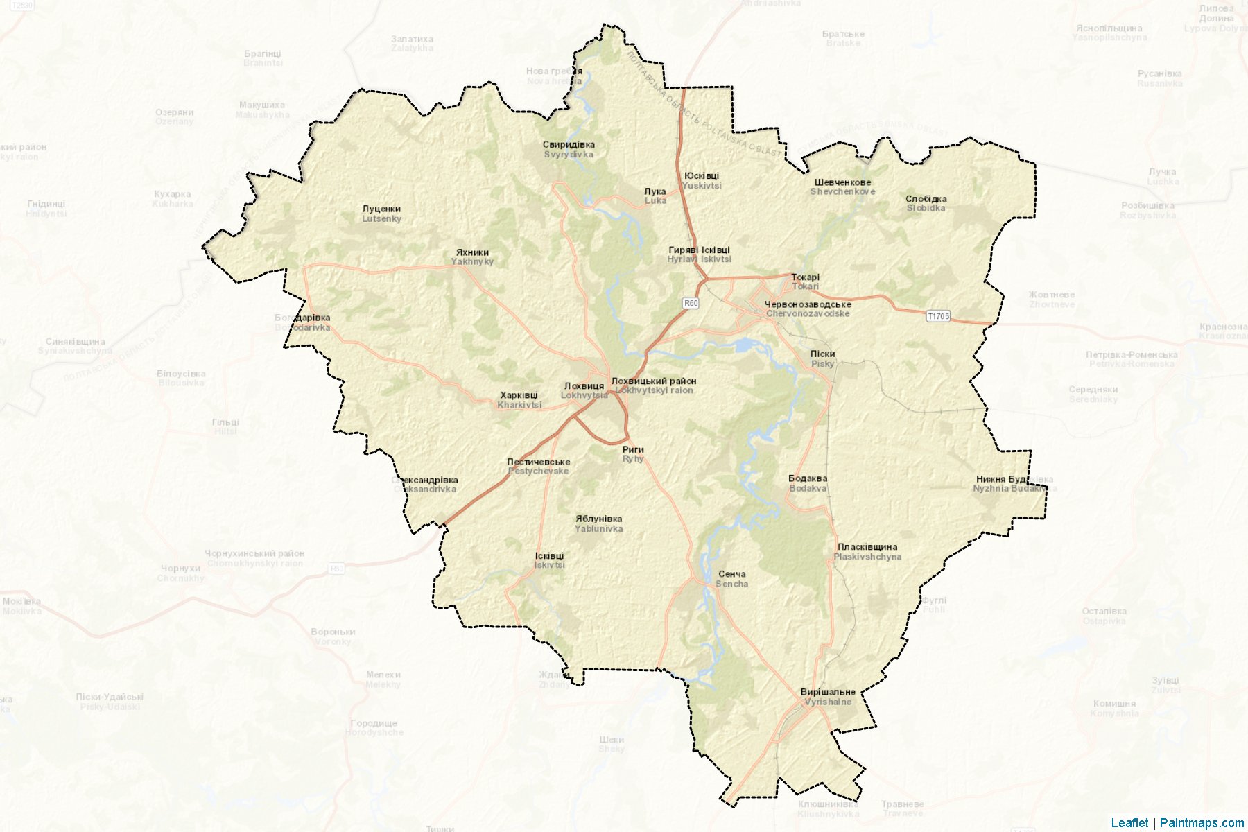 Muestras de recorte de mapas Lokhvytskyi (Poltava)-2