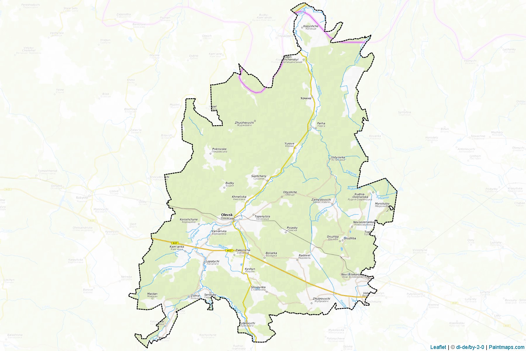 Muestras de recorte de mapas Olevskyi (Zhytomyr)-1