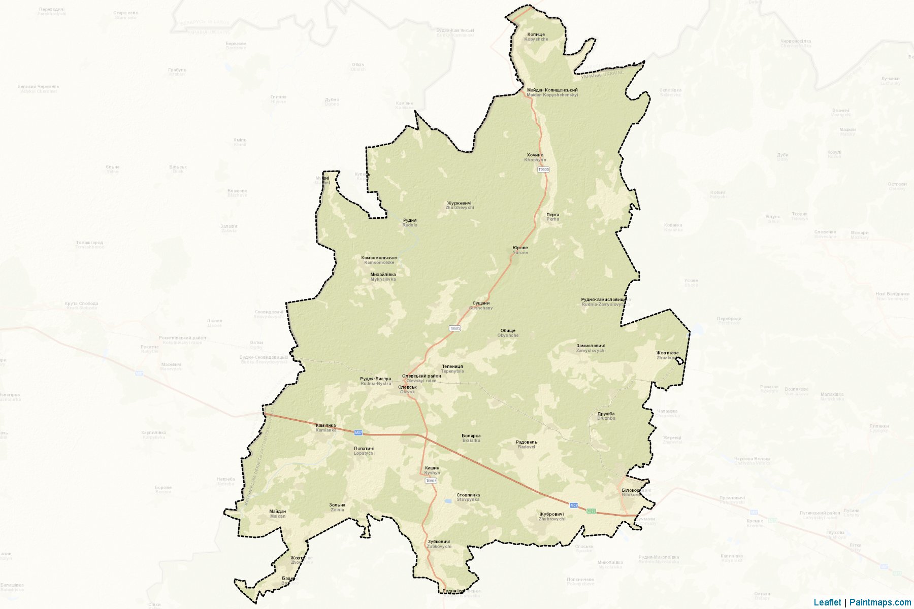 Muestras de recorte de mapas Olevskyi (Zhytomyr)-2