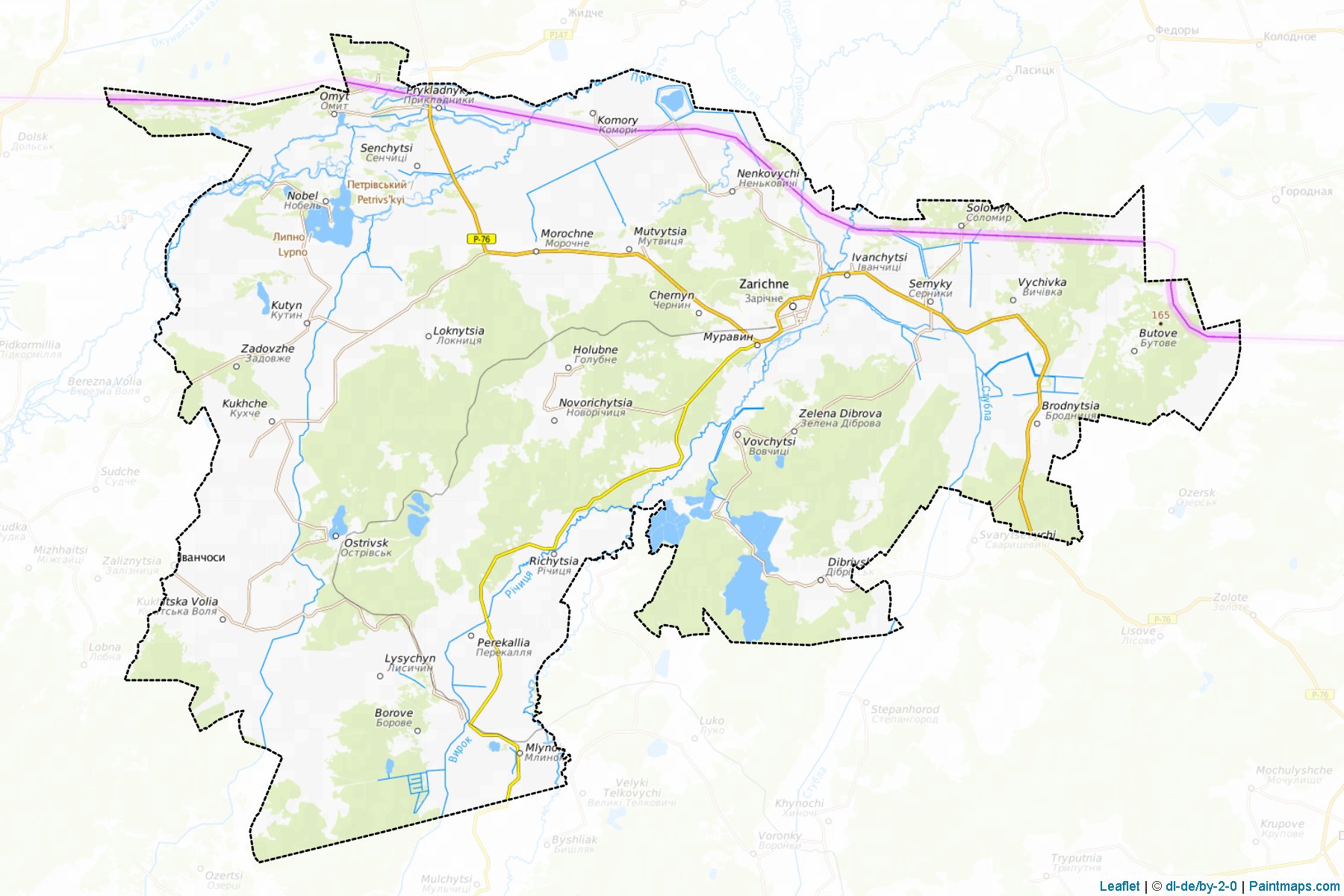 Rivne Oblastı (Rivne Oblastı) Haritası Örnekleri-1