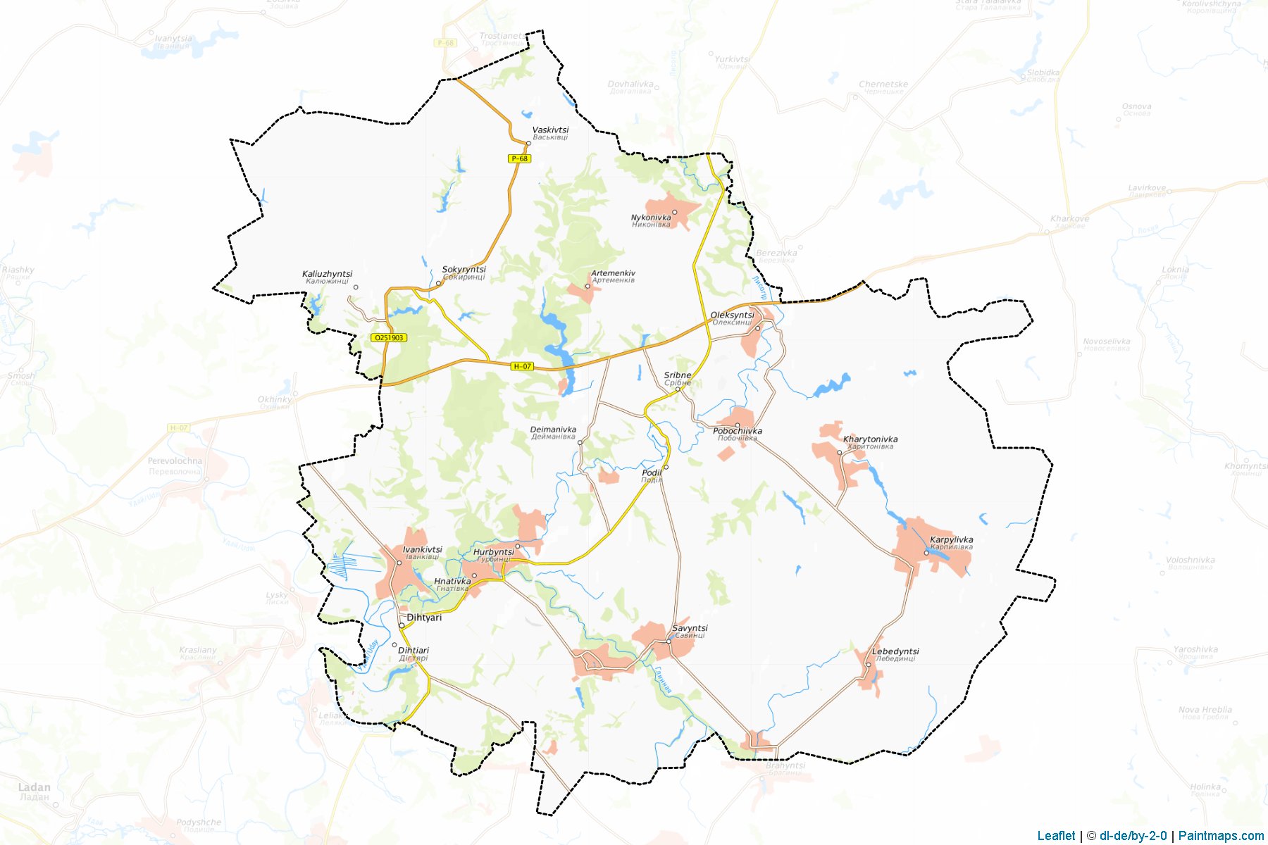 Muestras de recorte de mapas Sribnianskyi (Chernihiv)-1