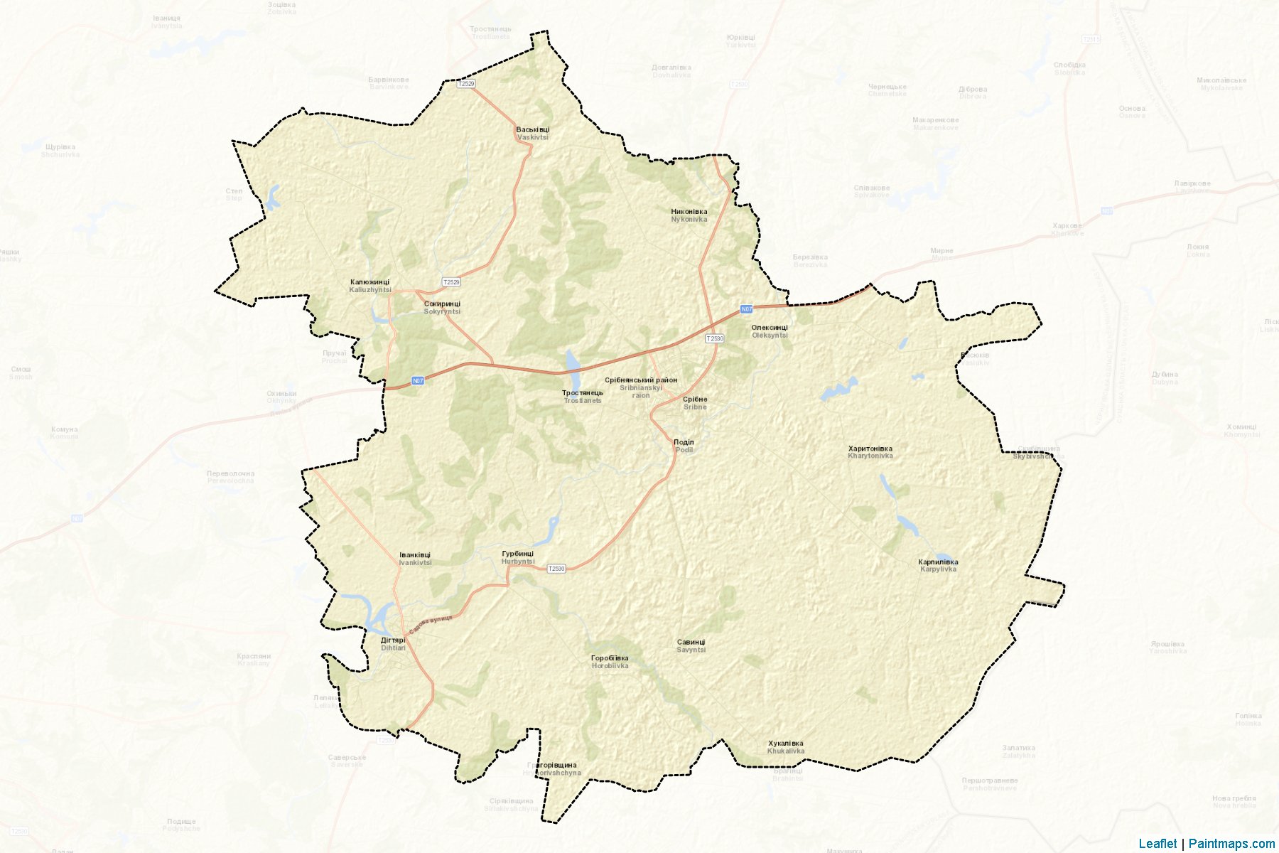 Muestras de recorte de mapas Sribnianskyi (Chernihiv)-2