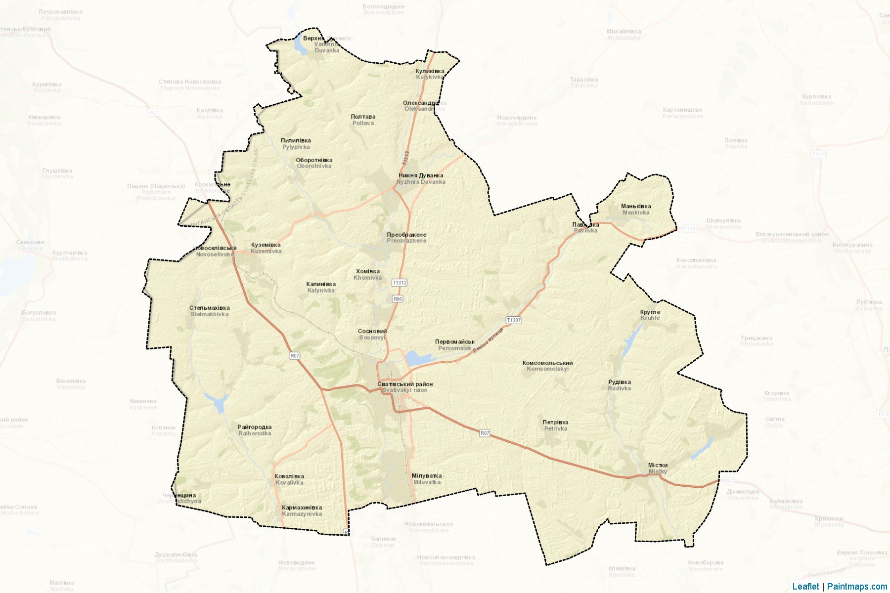 Muestras de recorte de mapas Svativskyi (Luhansk)-2