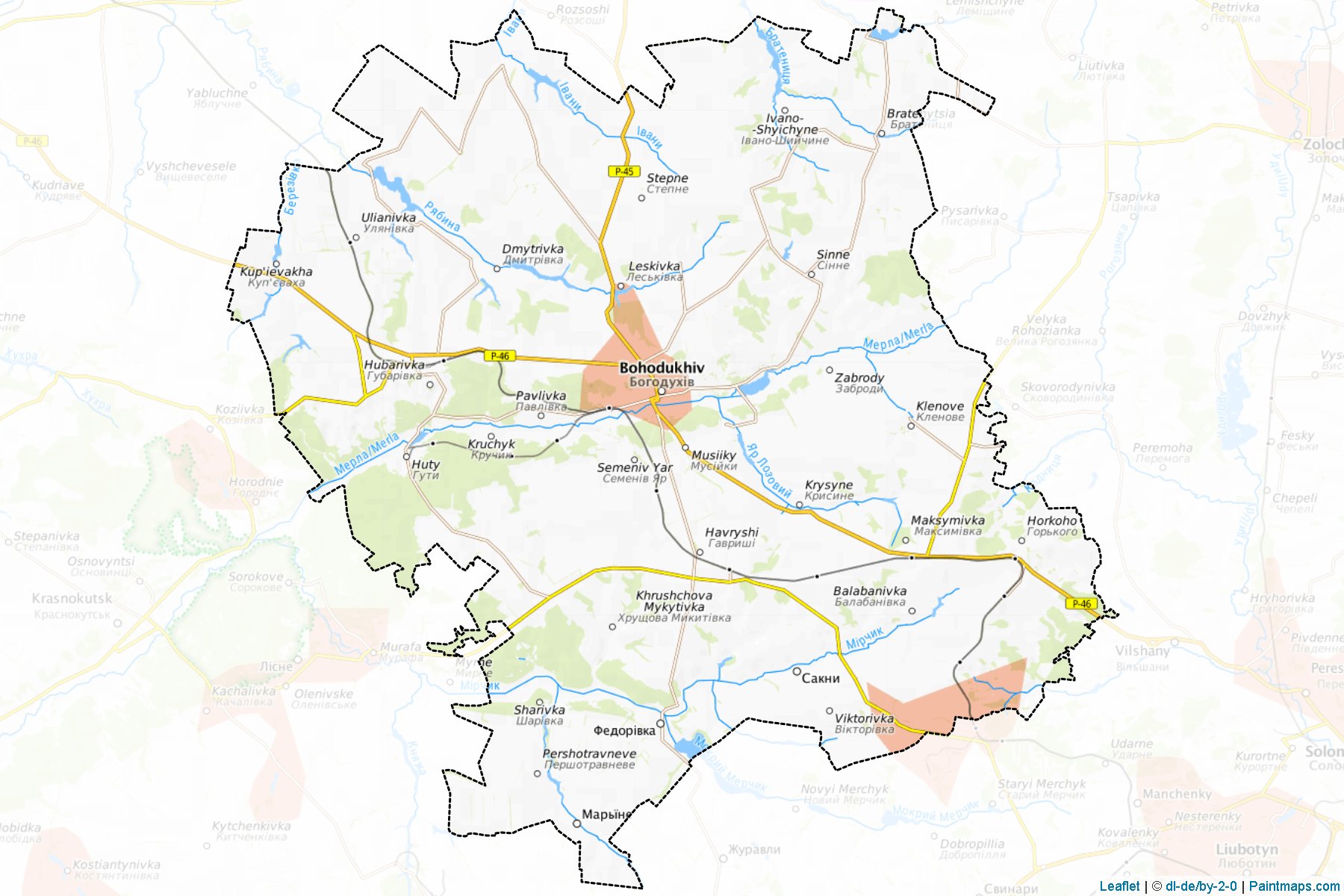 Muestras de recorte de mapas Bohodukhivskyi (Kharkiv)-1