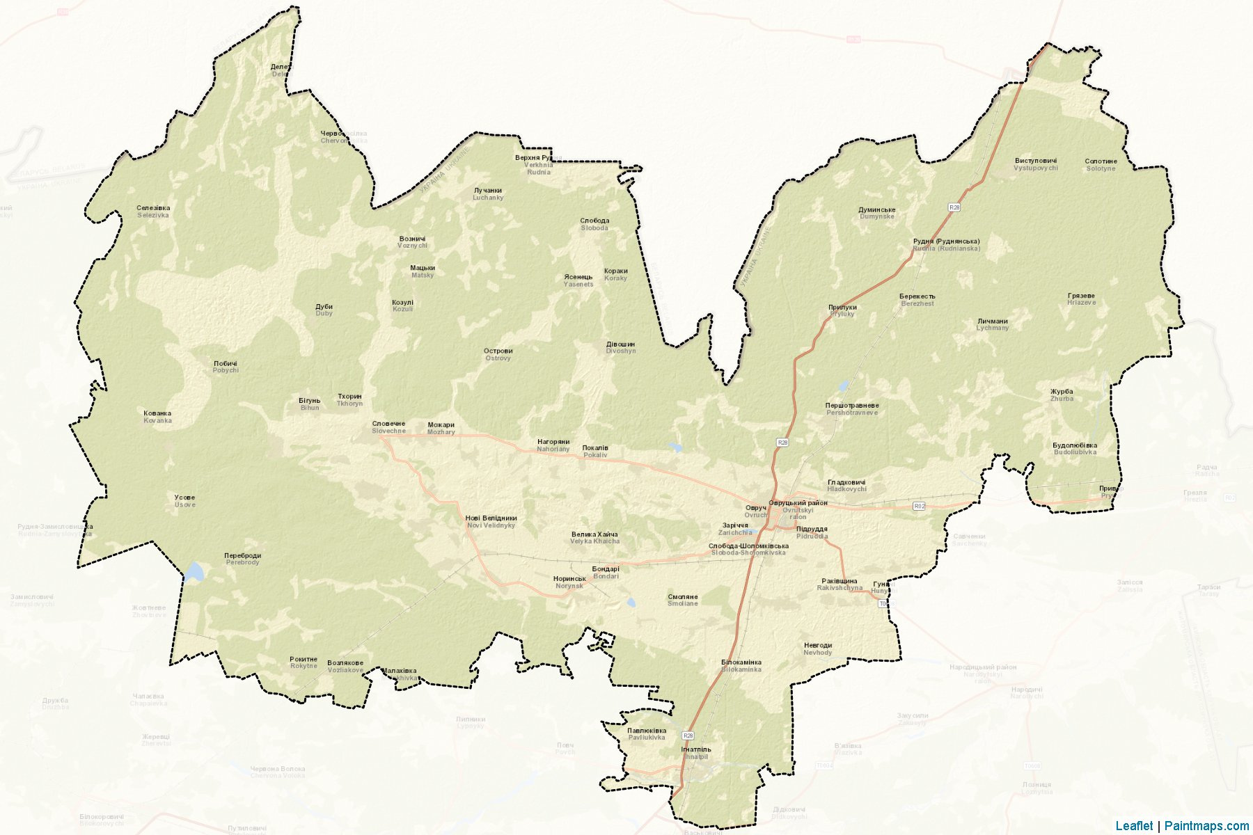 Ovruts'kyi (Zhytomyr) Map Cropping Samples-2