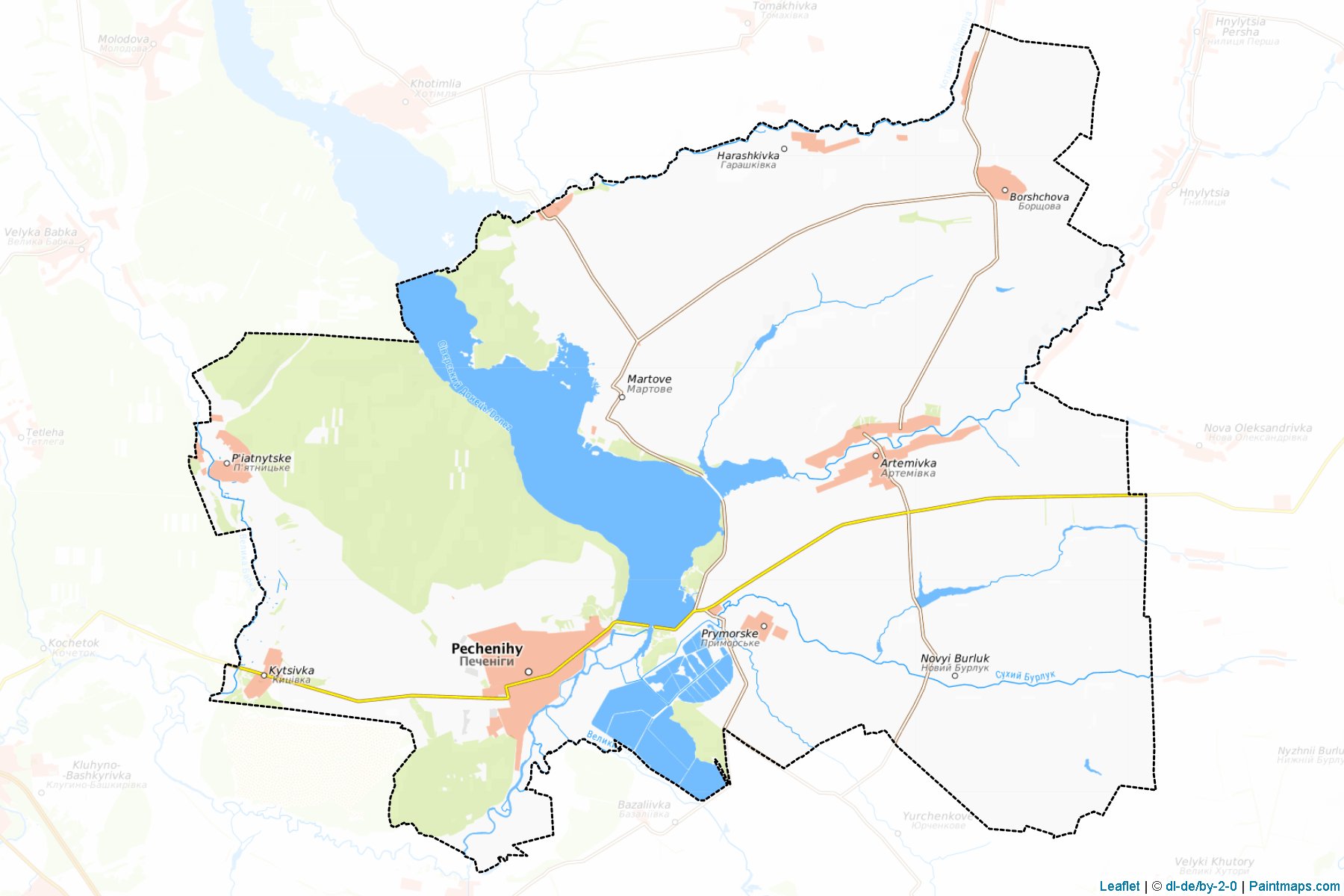 Muestras de recorte de mapas Pechenizkyi (Kharkiv)-1