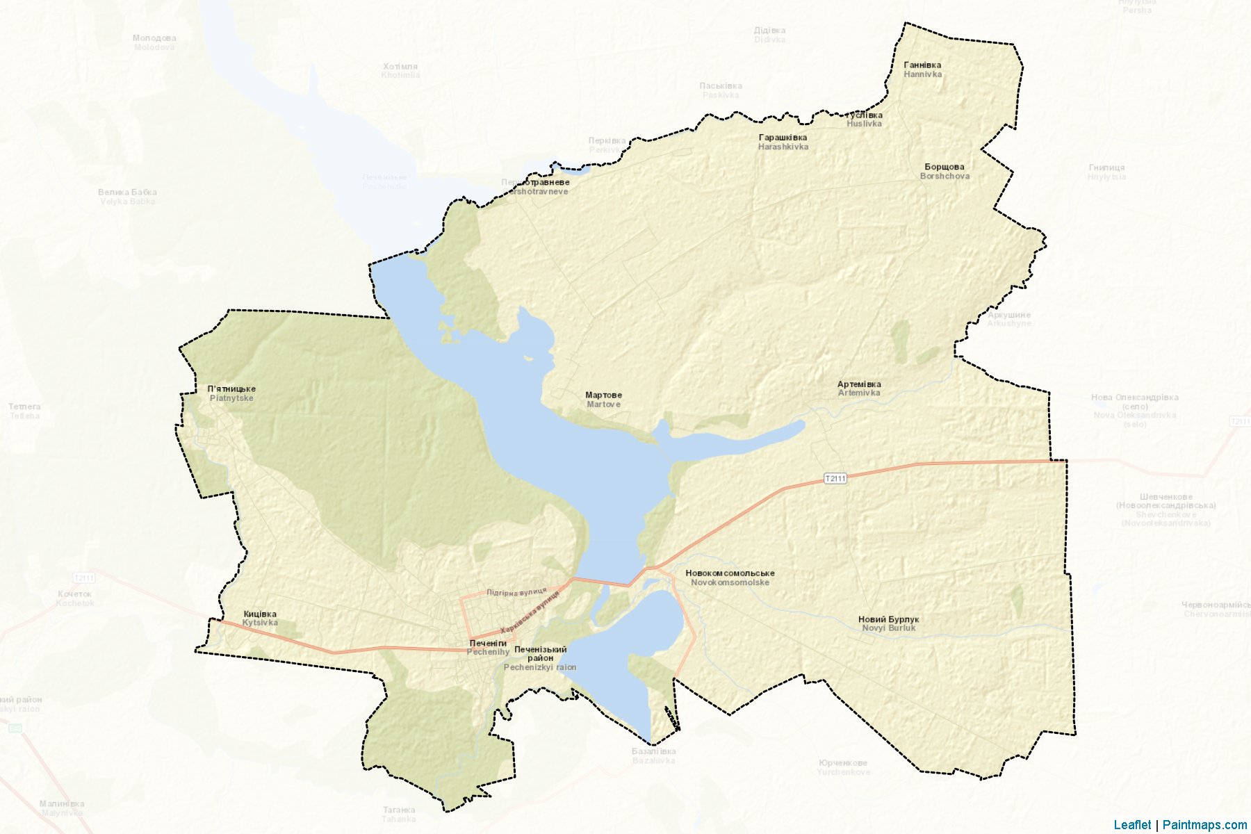 Muestras de recorte de mapas Pechenizkyi (Kharkiv)-2