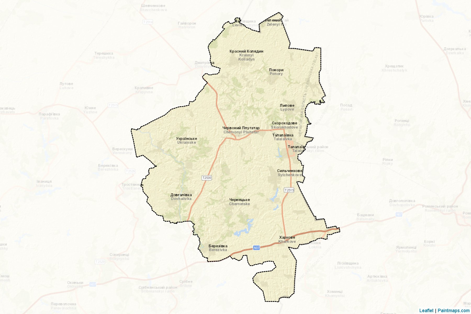 Muestras de recorte de mapas Talalaivskyi (Chernihiv)-2