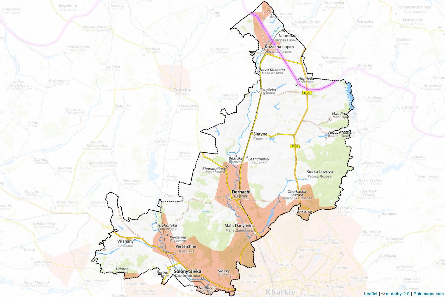 Muestras de recorte de mapas Derhachivskyi (Kharkiv)-1