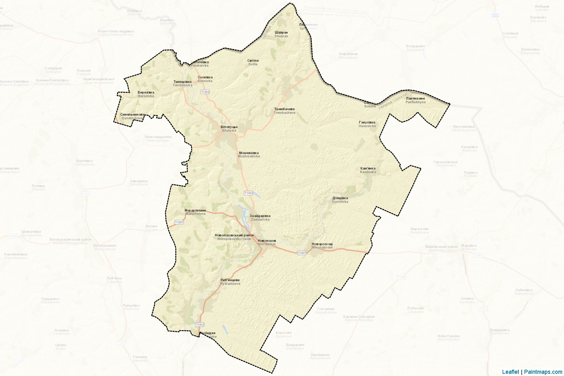 Muestras de recorte de mapas Novopskovskyi (Luhansk)-2