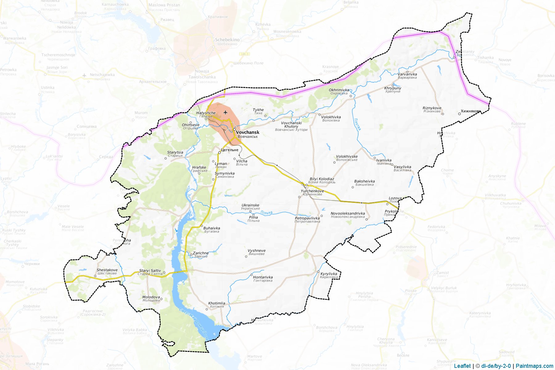 Muestras de recorte de mapas Vovchanskyi (Kharkiv)-1