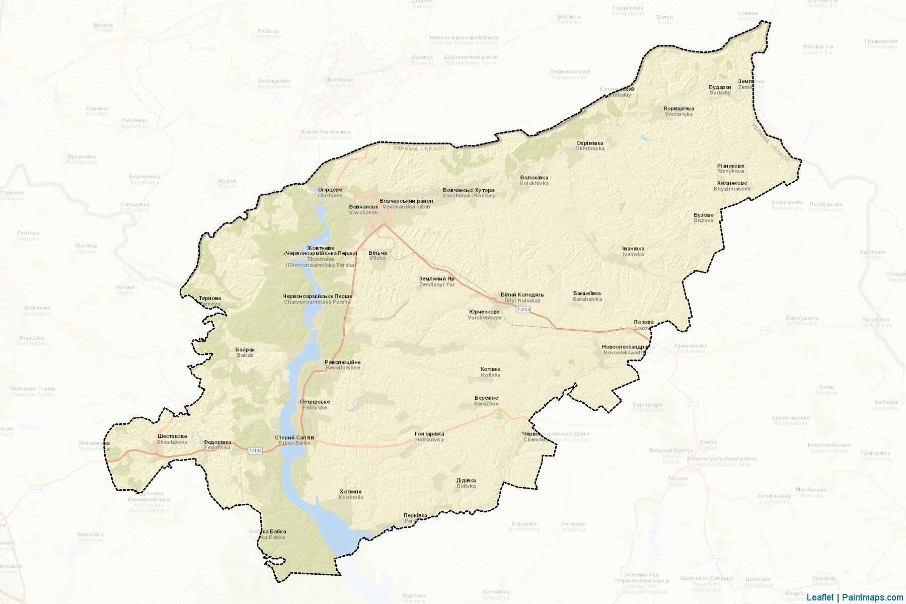 Muestras de recorte de mapas Vovchanskyi (Kharkiv)-2