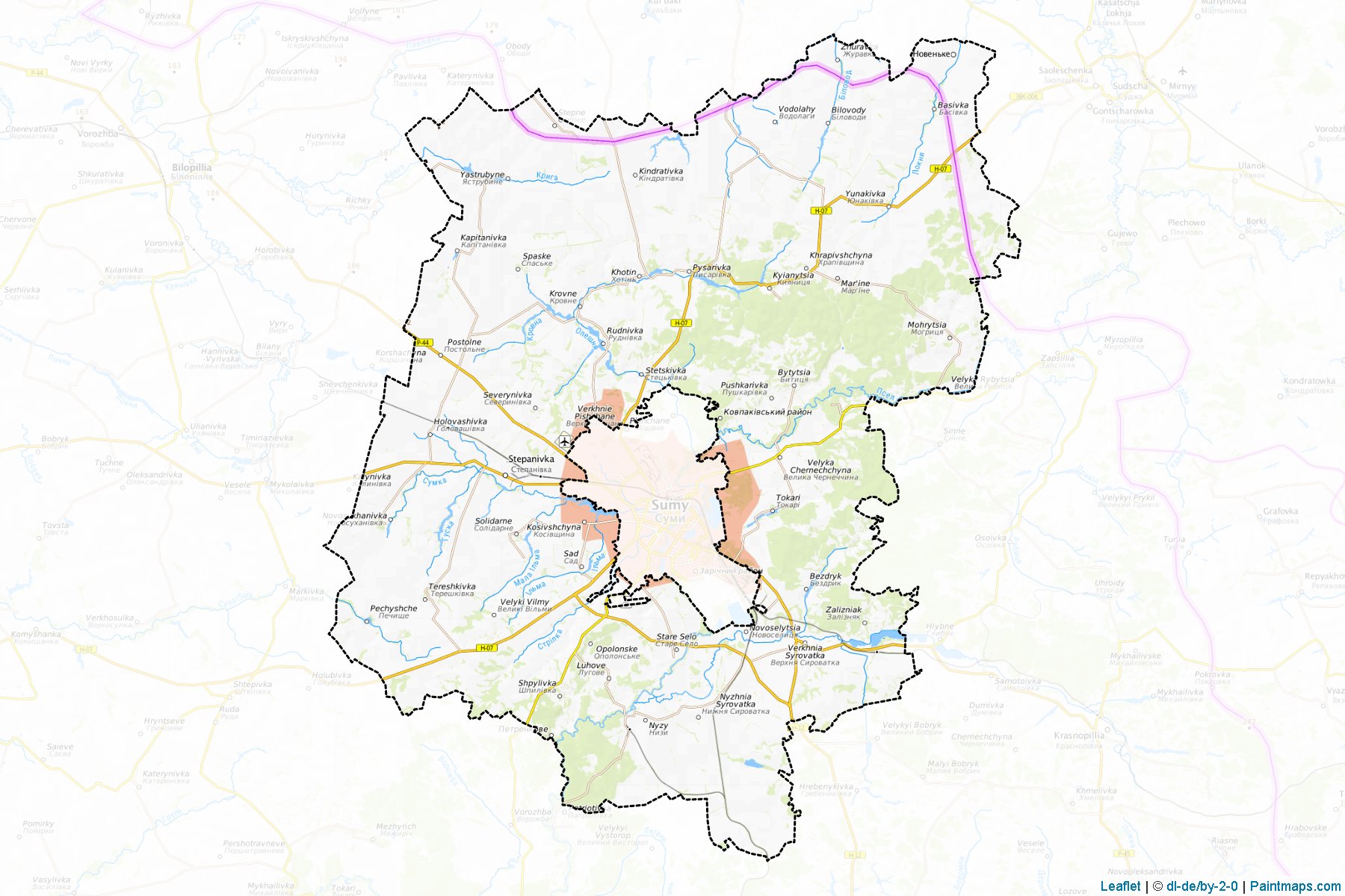 Muestras de recorte de mapas Sumskyi (Sumy)-1