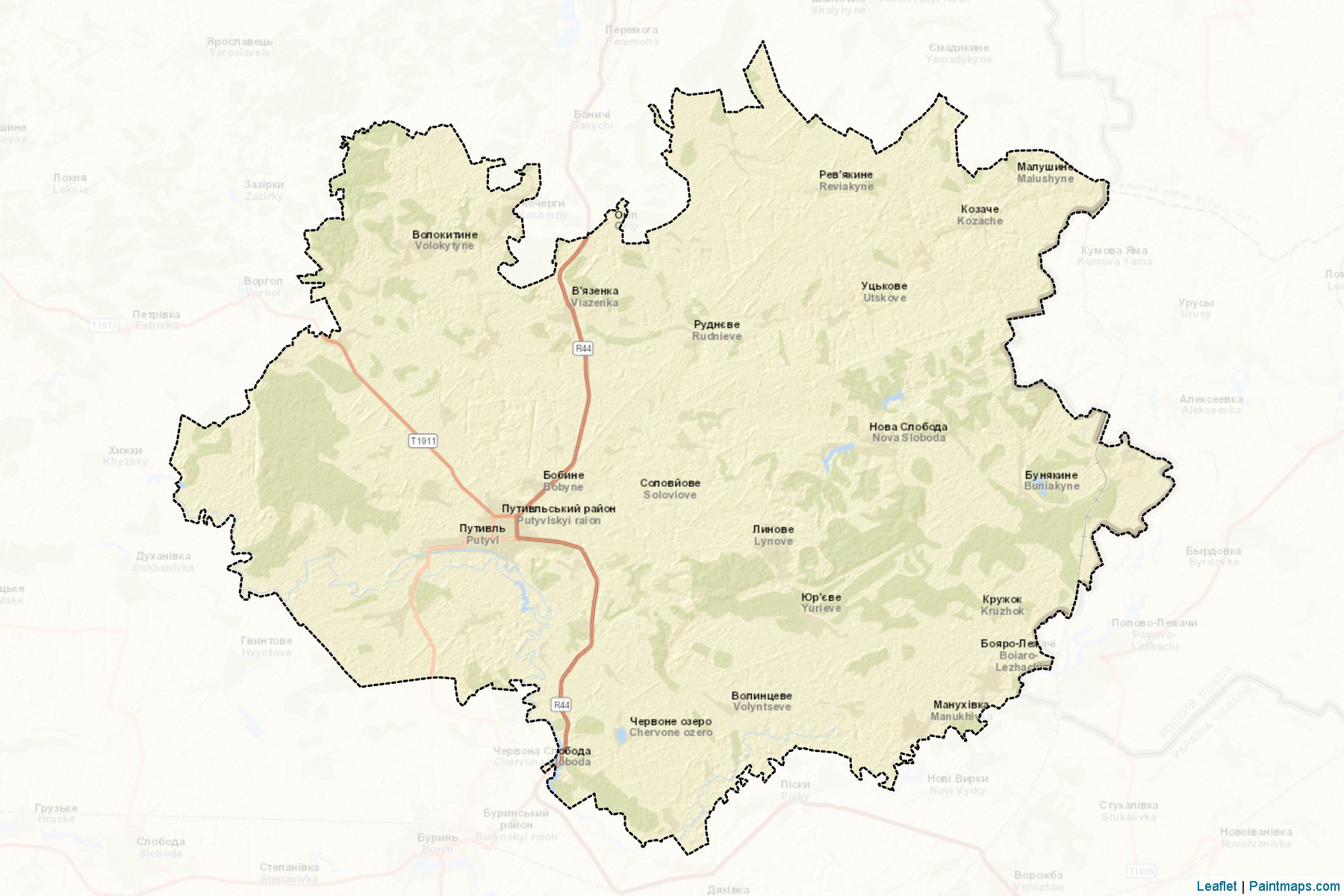 Muestras de recorte de mapas Putyvlskyi (Sumy)-2