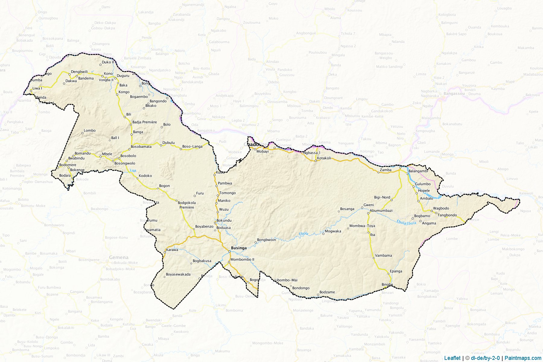 Nord-Ubangi (Equater) Map Cropping Samples-1