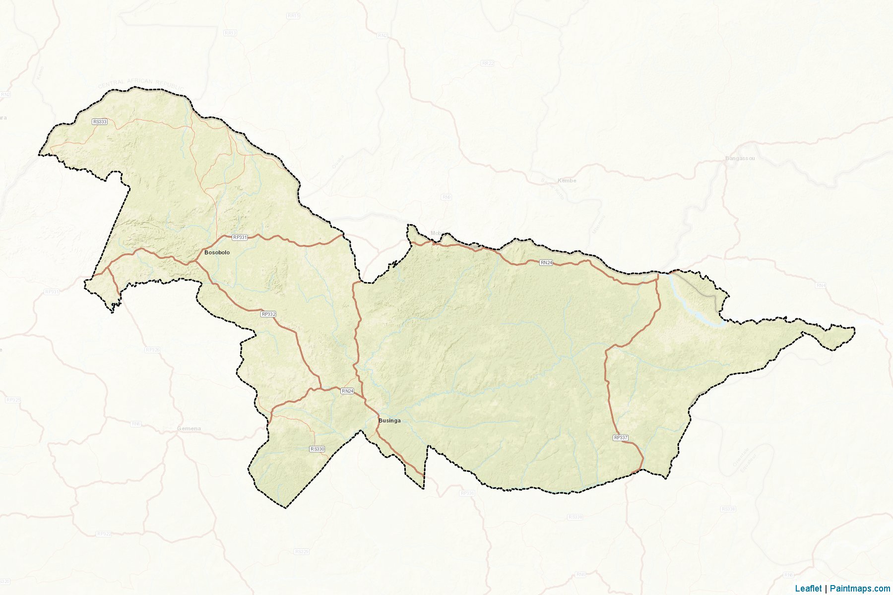 Muestras de recorte de mapas Nord-Ubangi (Équateur)-2