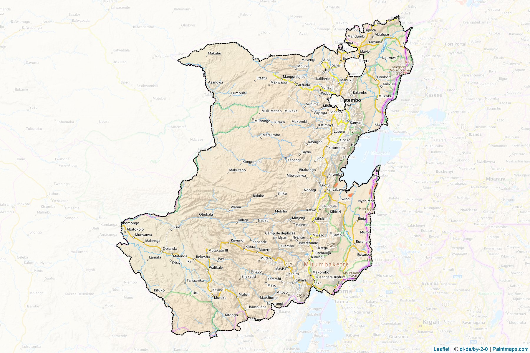 Nord-Kivu (Kuzey Kivu) Haritası Örnekleri-1