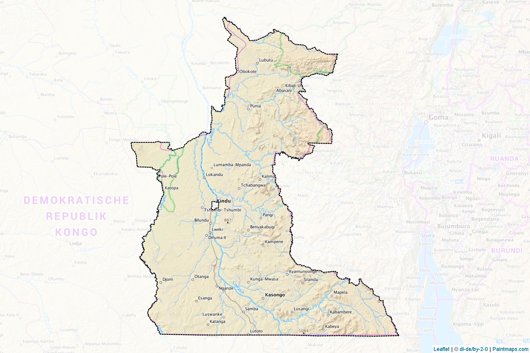 Muestras de recorte de mapas Maniema (Maniema)-1