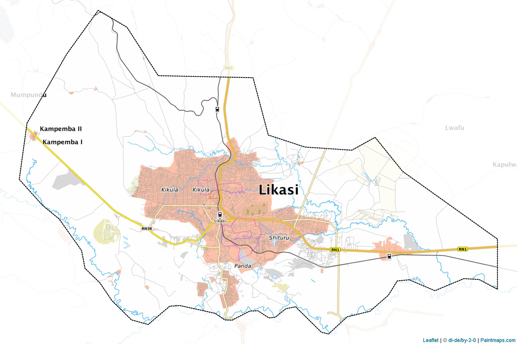 Muestras de recorte de mapas Likasi (Katanga)-1