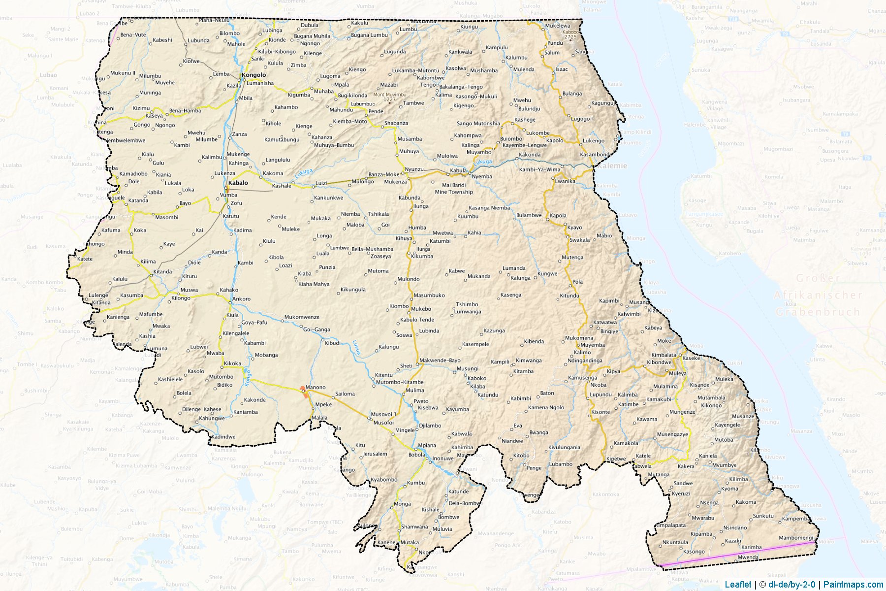 Muestras de recorte de mapas Tanganyka (Katanga)-1