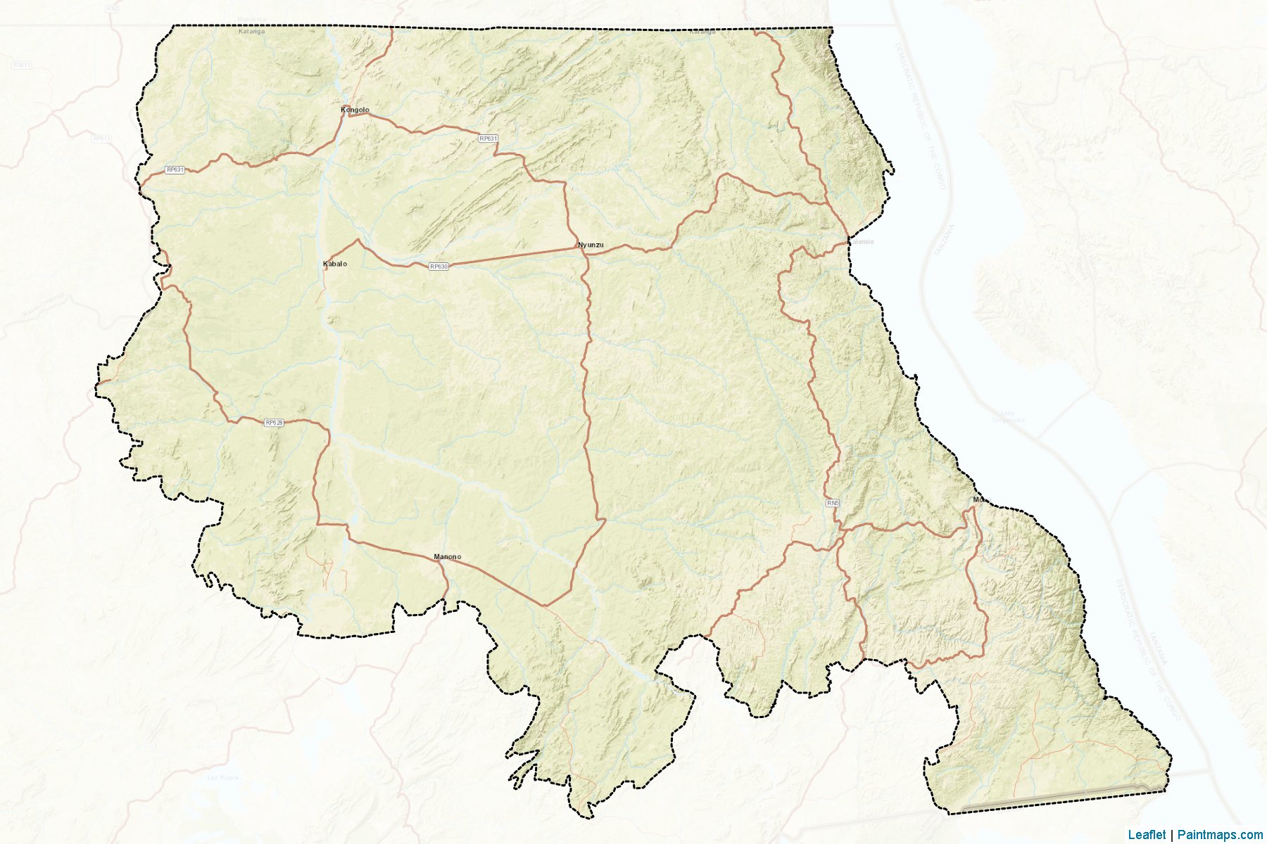 Muestras de recorte de mapas Tanganyka (Katanga)-2