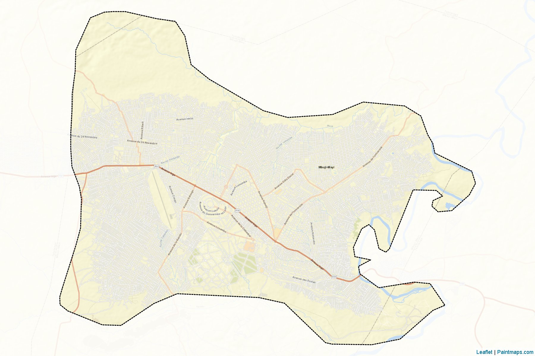 Mbuji-Mayi (Kasaï-Occidental) Map Cropping Samples-2