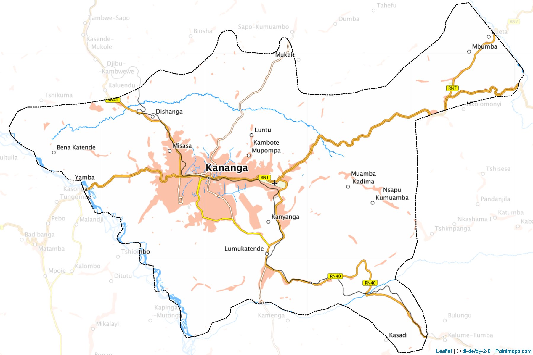 Muestras de recorte de mapas Kananga (Kasaï-Occidental)-1