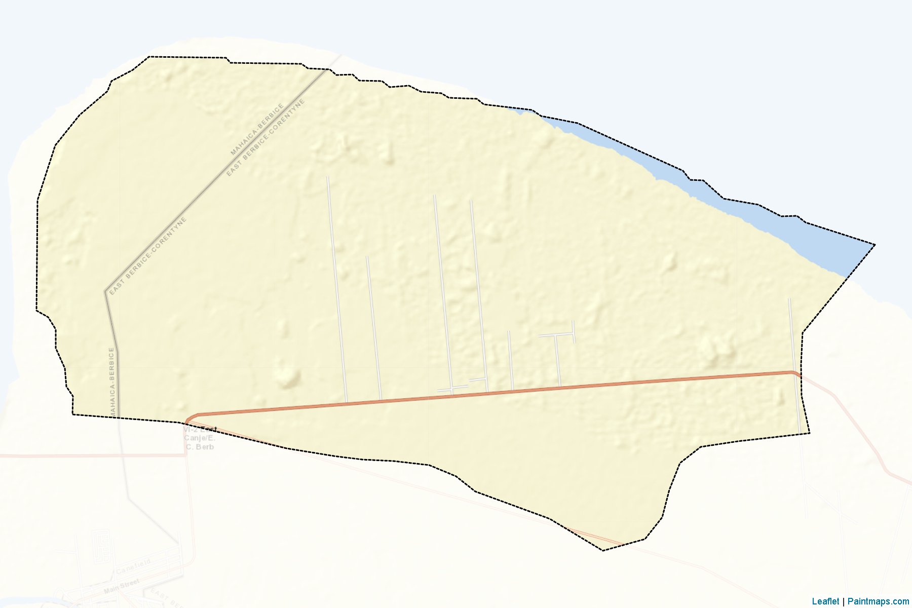 Muestras de recorte de mapas Borlam (No.37)/Kintyre (East Berbice-Corentyne)-2