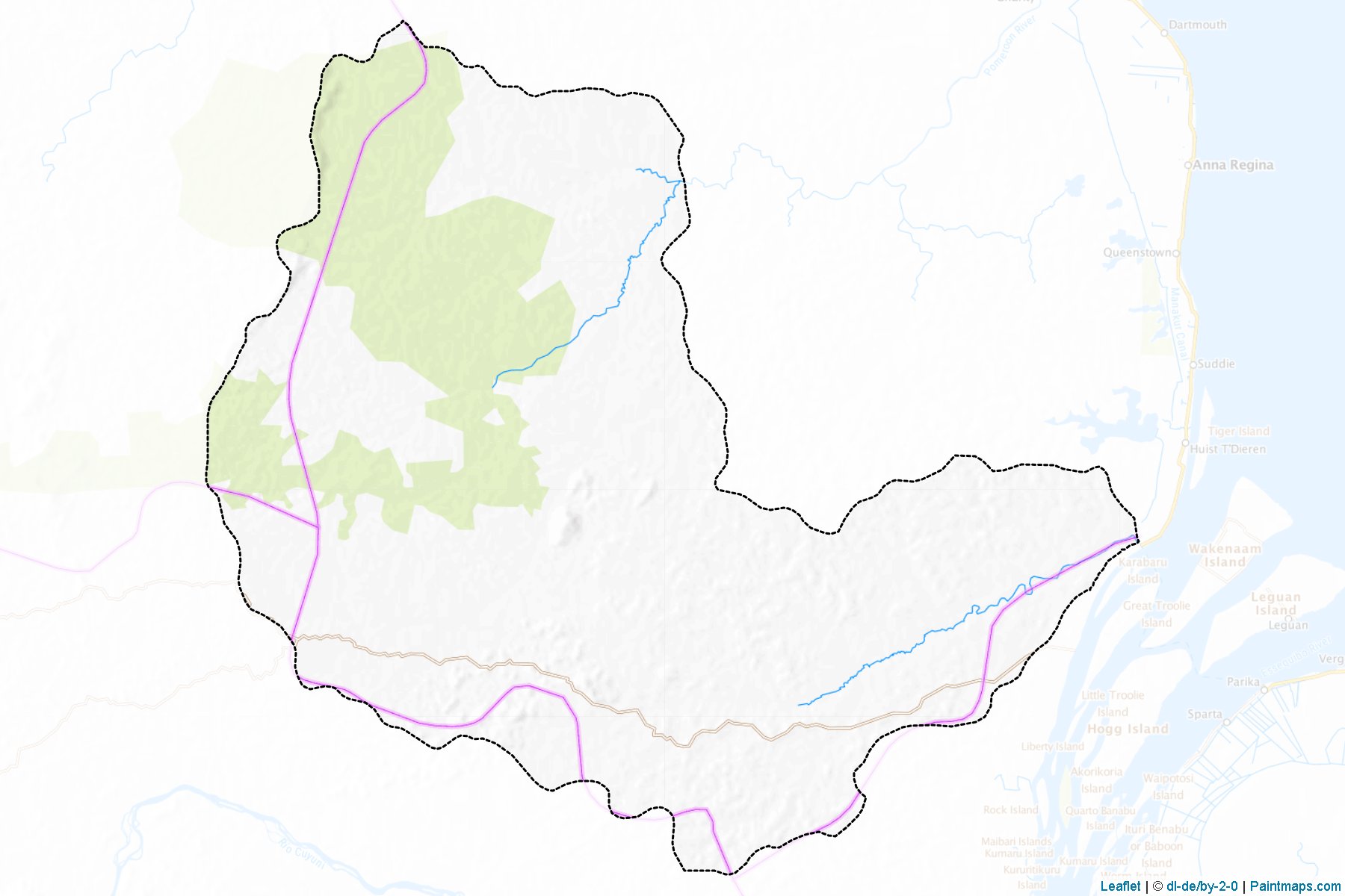 Supernaam river, Bethany and Mashabo Villages (Cuyuni-Mazaruni) Map Cropping Samples-1