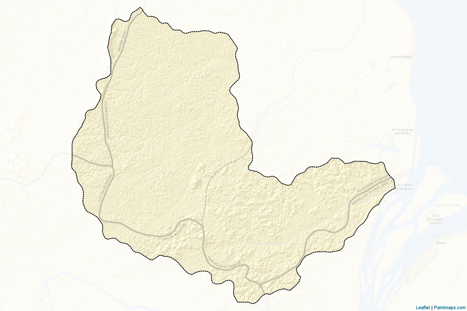 Supernaam river, Bethany and Mashabo Villages (Cuyuni-Mazaruni) Map Cropping Samples-2