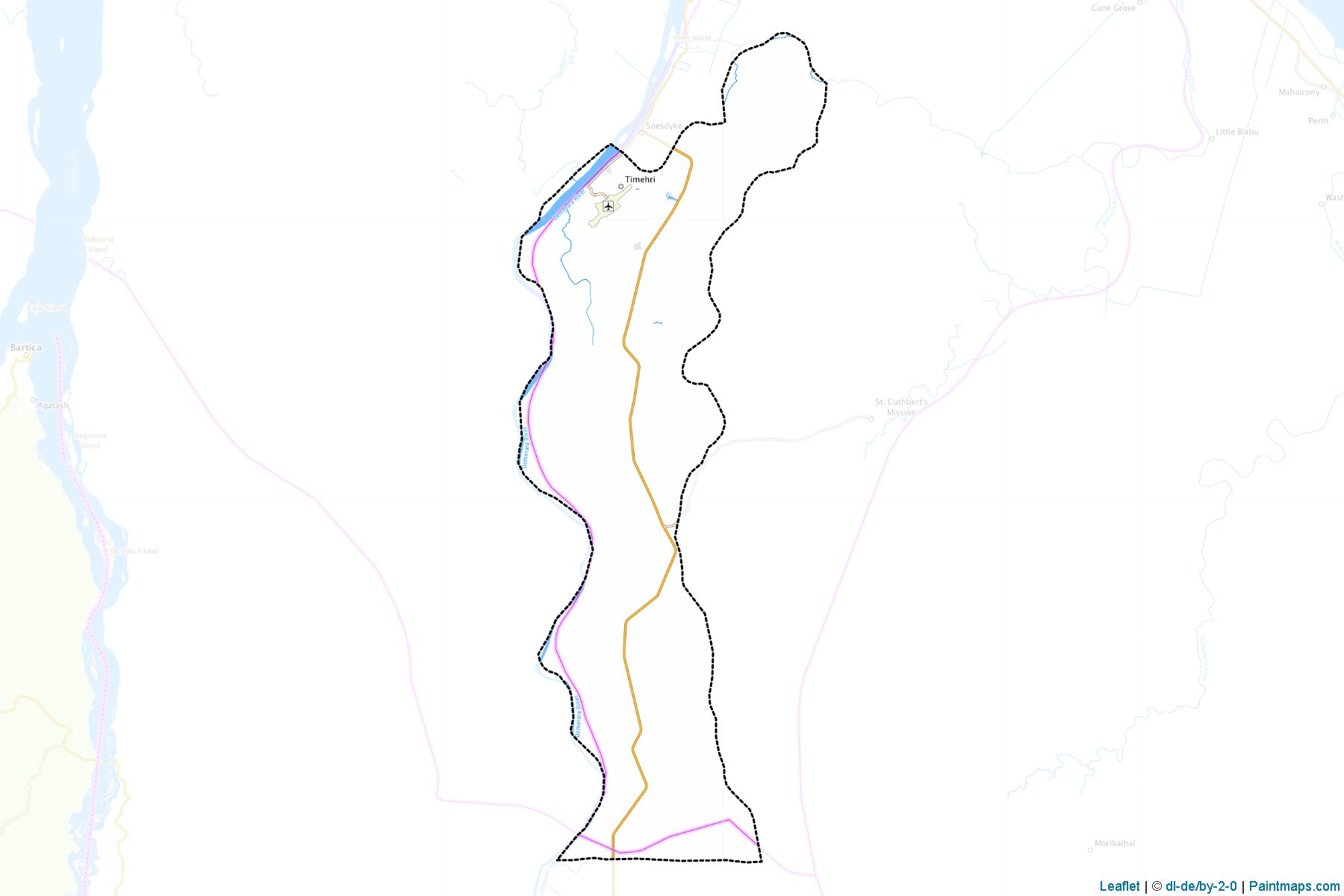 Muestras de recorte de mapas Soesdyke-Linden highway (including Timehri) (Demerara-Mahaica)-1