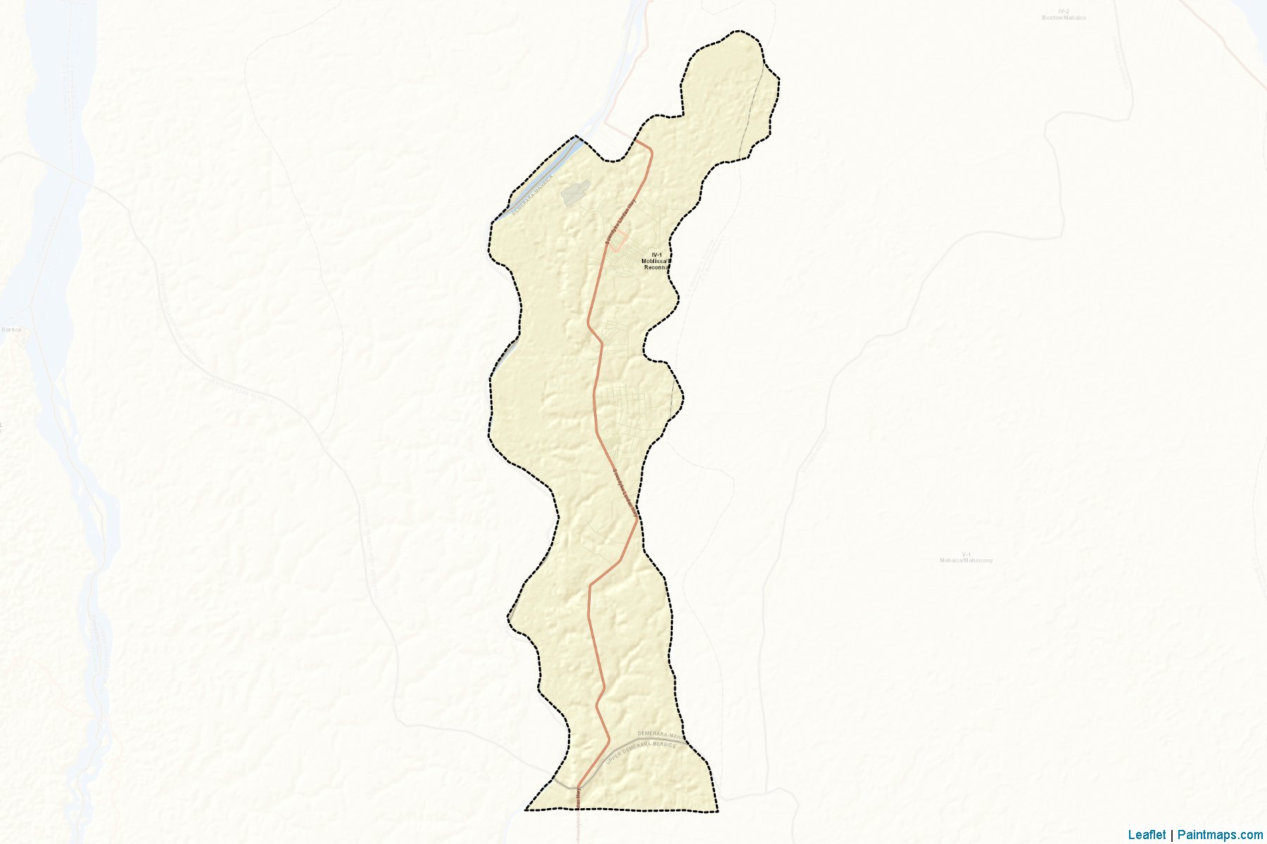 Muestras de recorte de mapas Soesdyke-Linden highway (including Timehri) (Demerara-Mahaica)-2