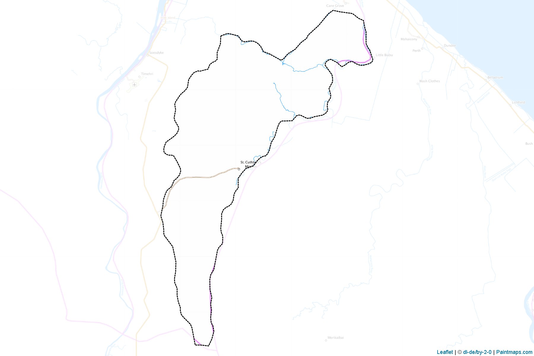 Muestras de recorte de mapas St. Cuthberts/Orange Nassau (Mahaica River) (Demerara-Mahaica)-1