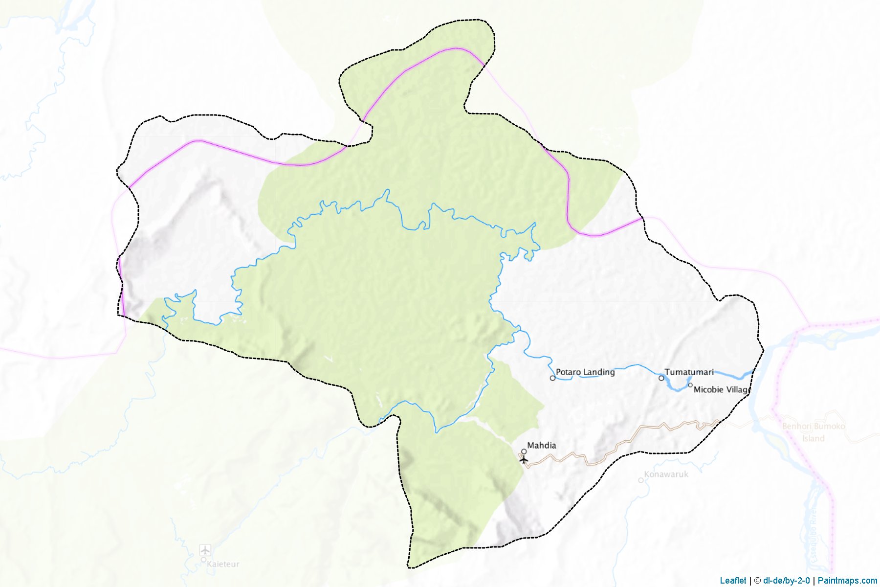 Madhia + Kuribrong River + Mona Falls (Potaro-Siparuni) Map Cropping Samples-1