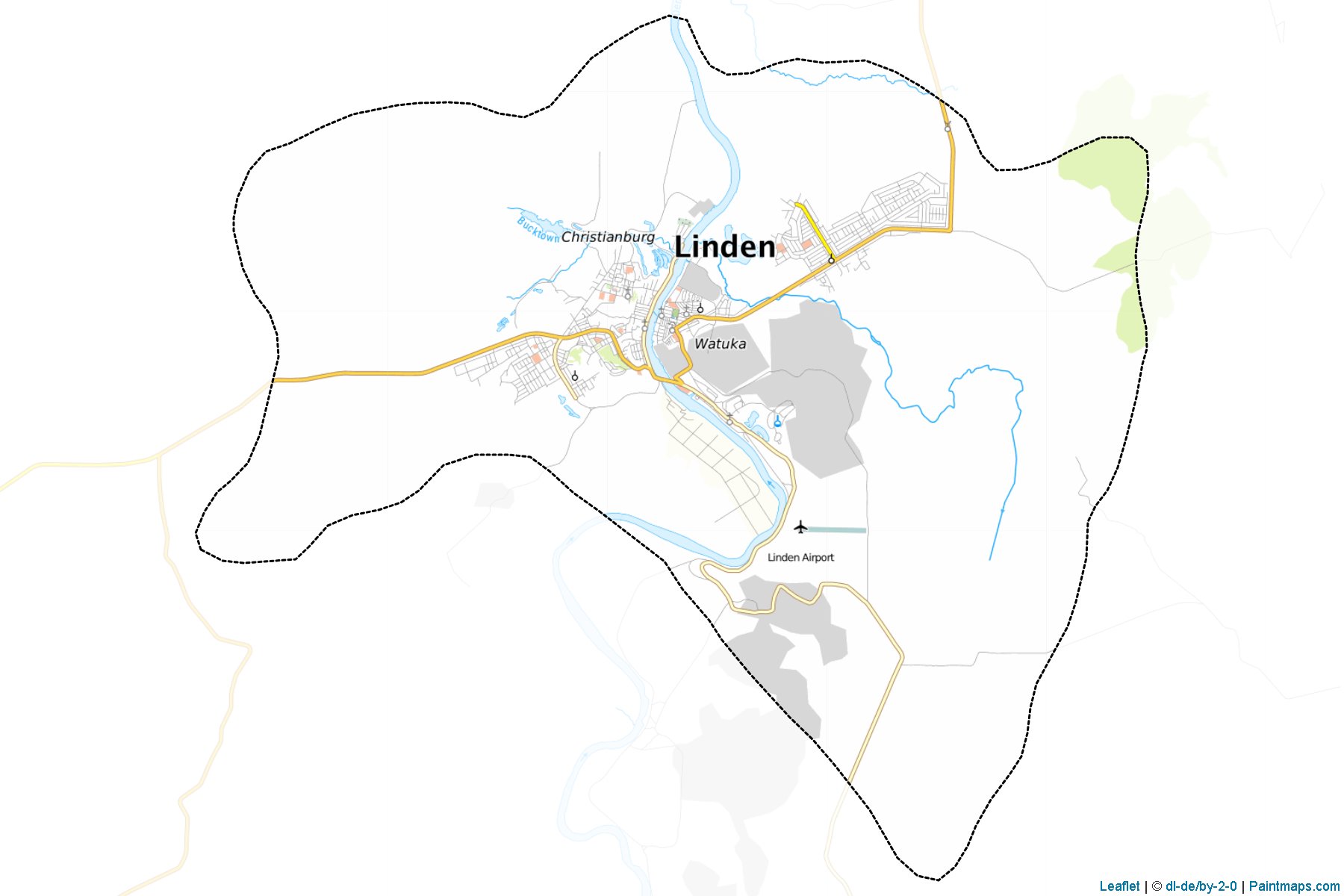 Muestras de recorte de mapas Linden (Upper Demerara-Berbice)-1