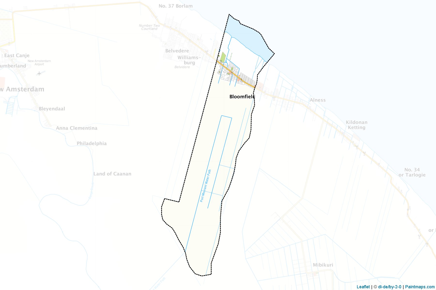 Muestras de recorte de mapas John/Port Mourant (East Berbice-Corentyne)-1