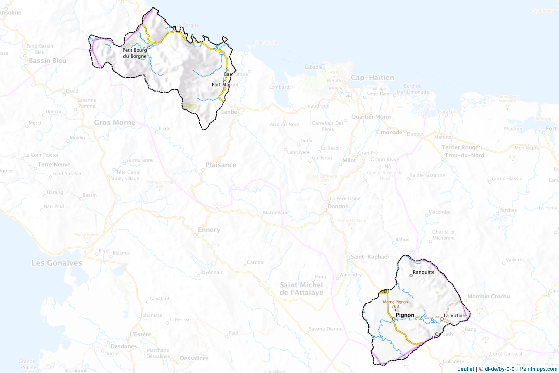 Muestras de recorte de mapas Borgne (Nord)-1