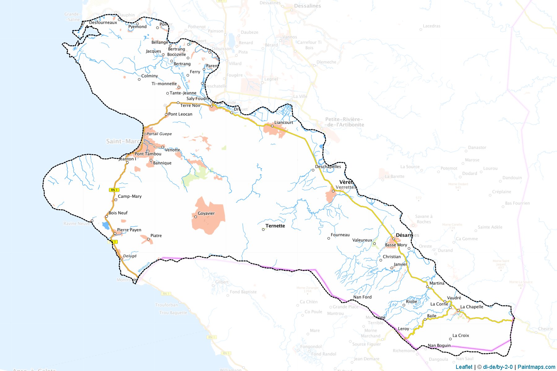 Muestras de recorte de mapas Saint-Marc (L'Artibonite)-1