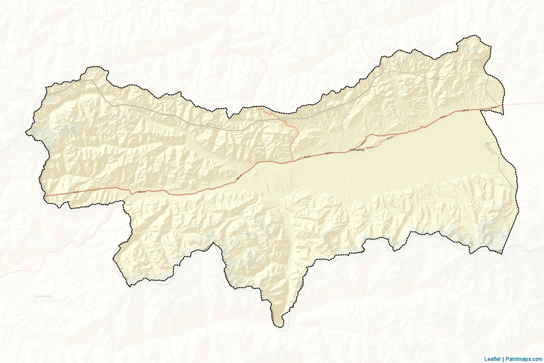 Muestras de recorte de mapas Chon-Alai (Osh)-2