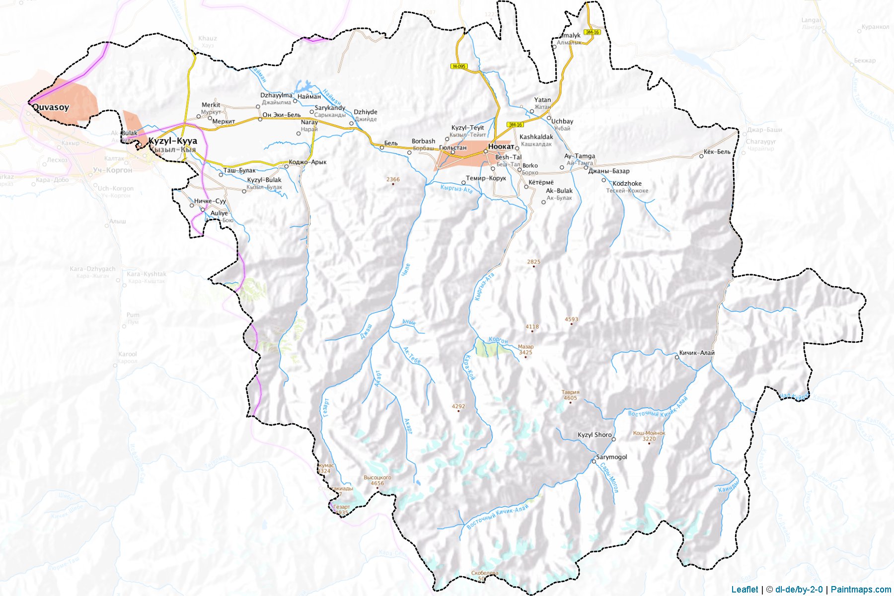 Muestras de recorte de mapas Nookat (Osh)-1